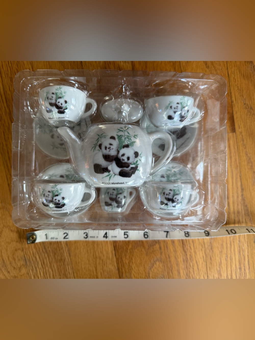 2001 Morehead Panda Mini Tea Set 11 Pc Child Dollhouse New Sealed Made in China